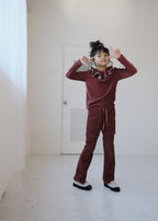 Velour Layered Pants CHESTNUT BROWN