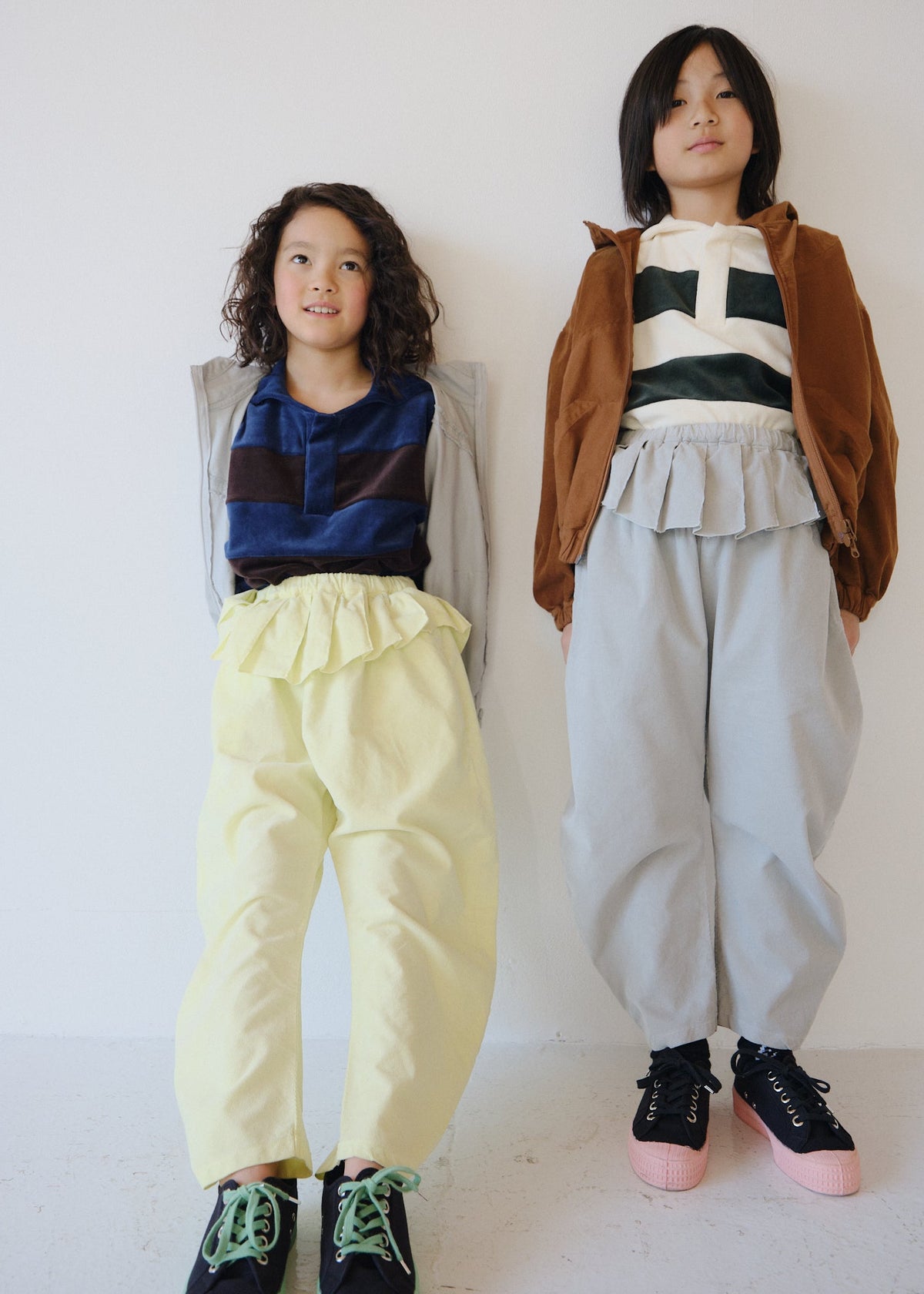 Velour Striped Pullover NAVY × ESPRESSO