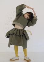 Quilted Sweatshirt OLIVE GREEN