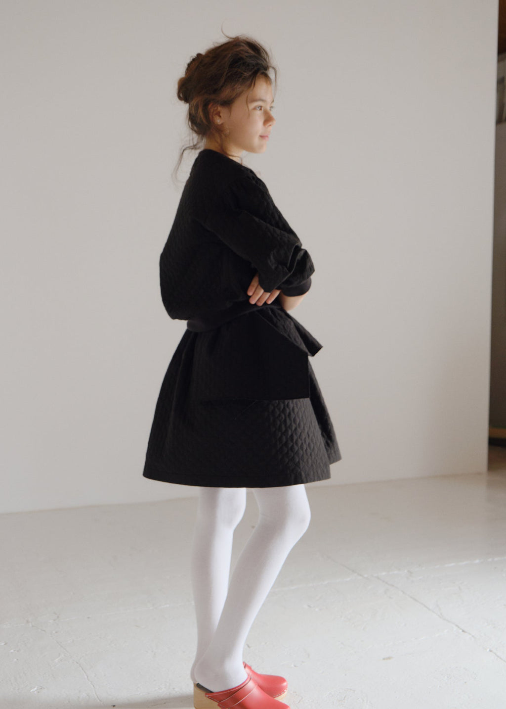 Quilted Puff Skirt BLACK
