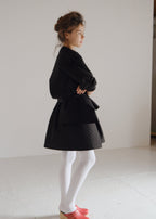 Quilted Puff Skirt BLACK