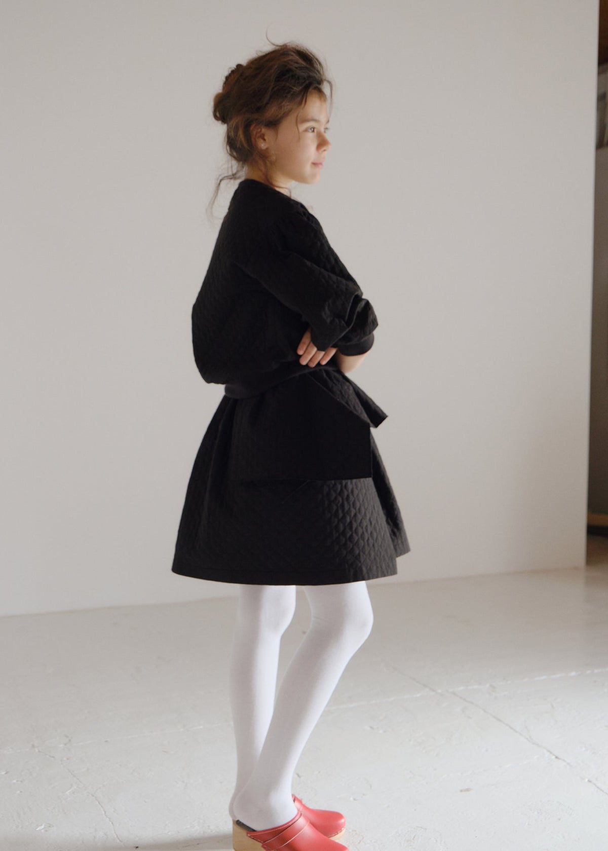 Quilted Puff Skirt BLACK