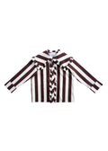 Striped Collar Blouse CREAM × RASPBERRY CHOCOLATE