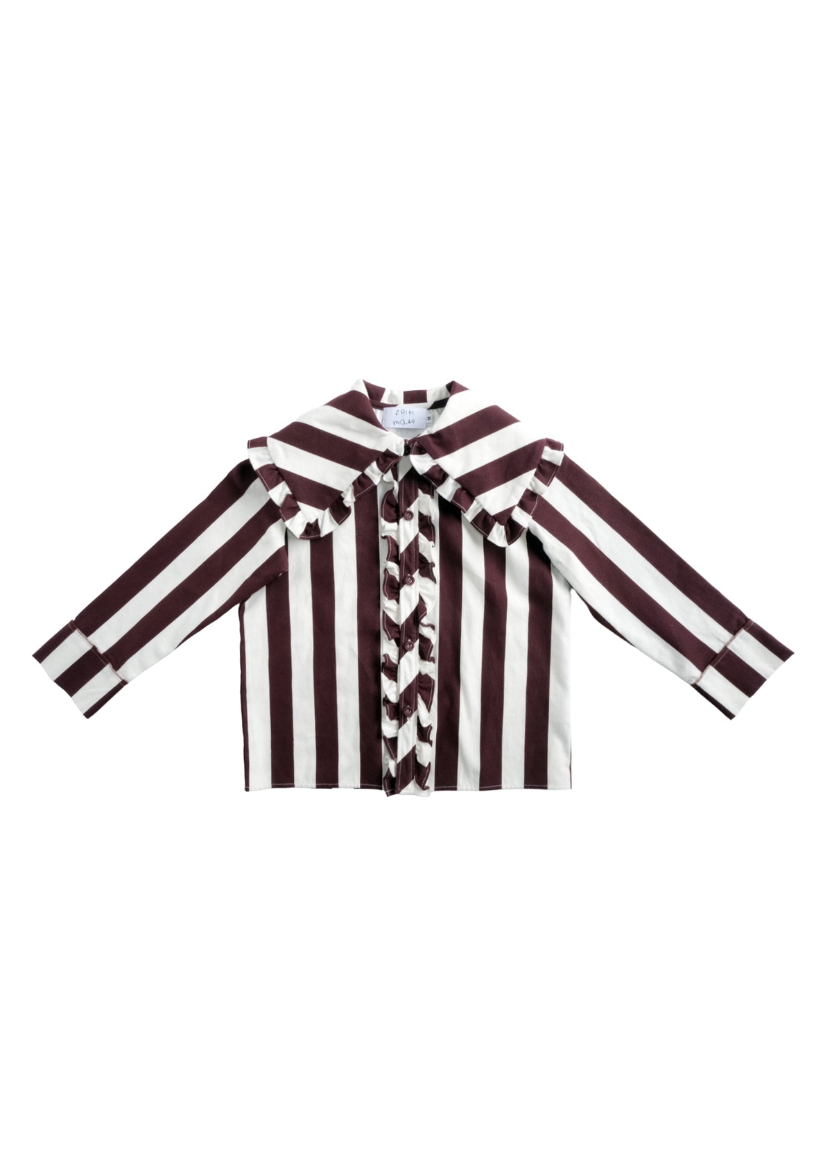 Striped Collar Blouse CREAM × RASPBERRY CHOCOLATE