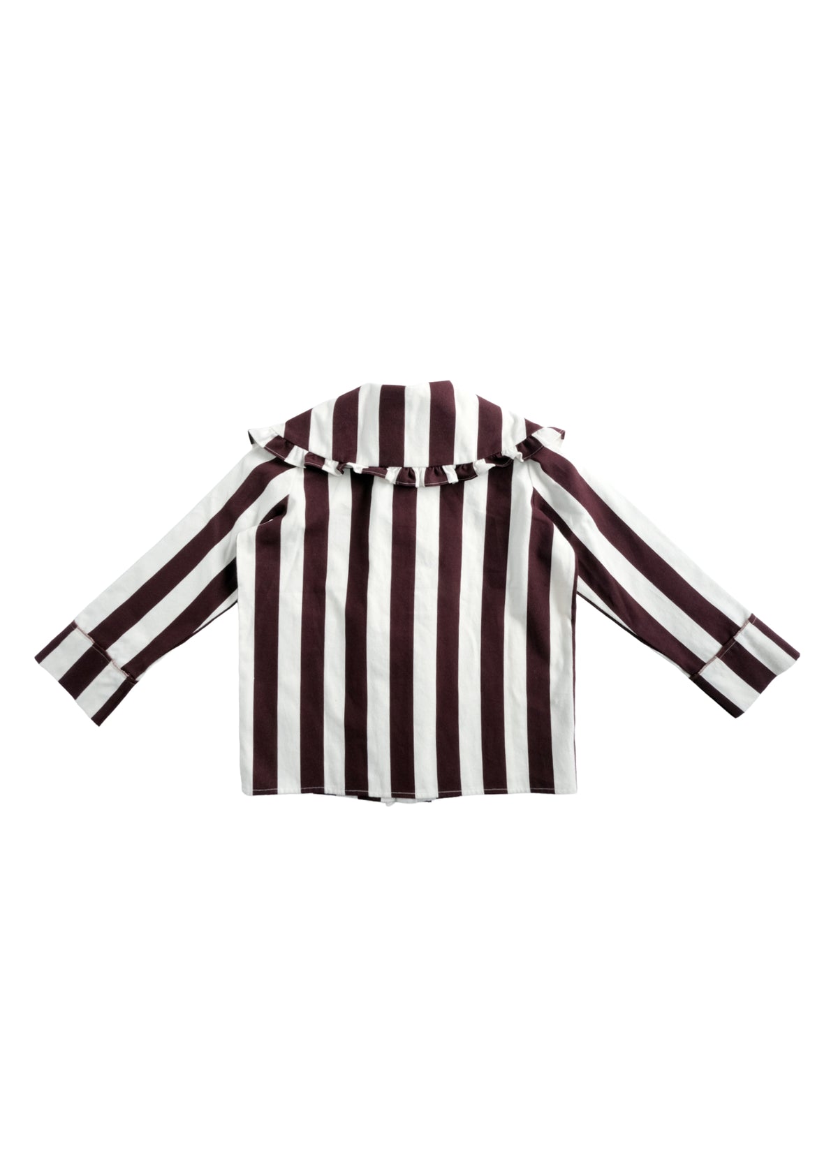 Striped Collar Blouse CREAM × RASPBERRY CHOCOLATE