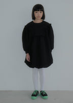 Quilted Balloon Dress BLACK