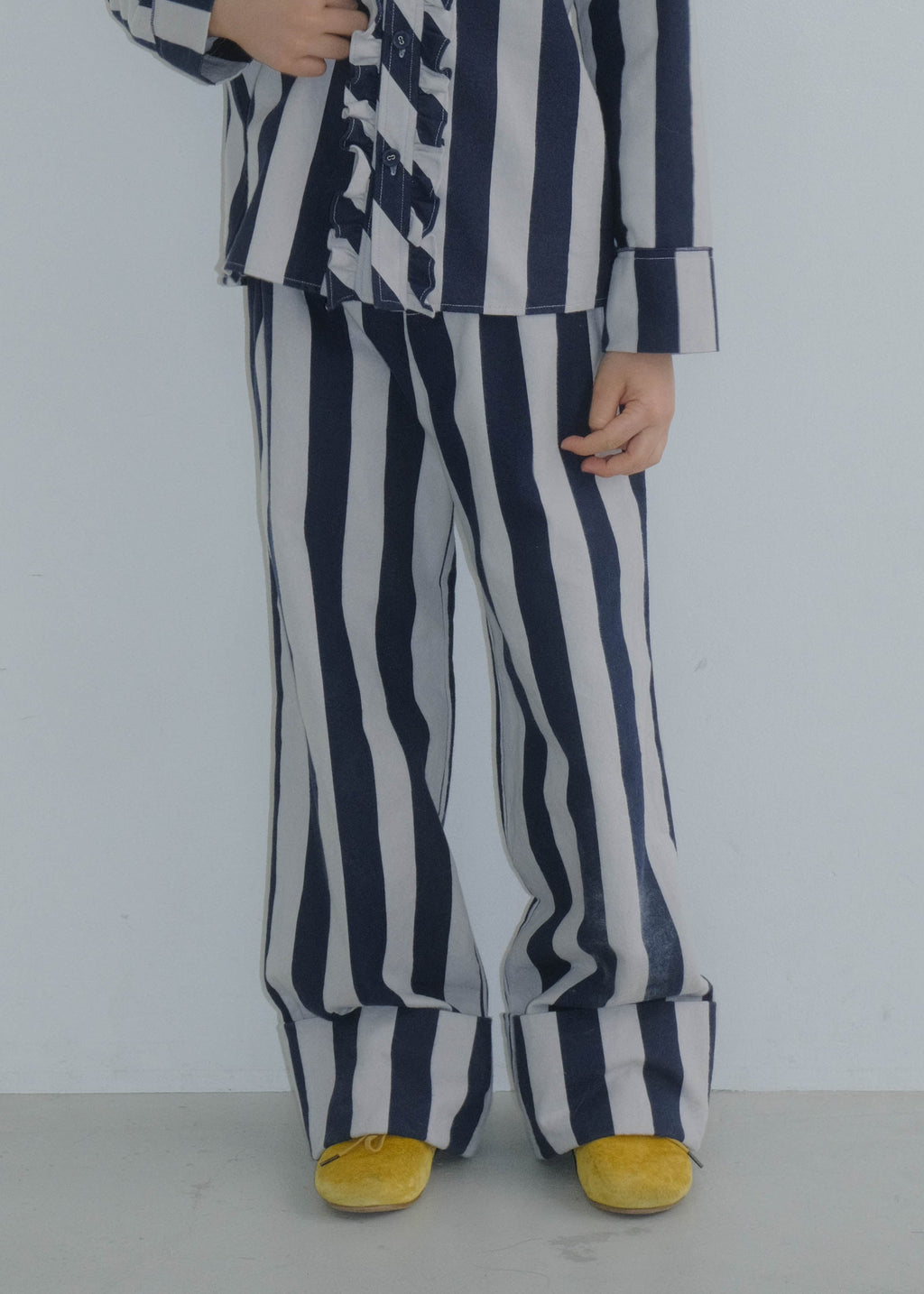 Striped Pants WOLF GRAY × BLUEBERRY