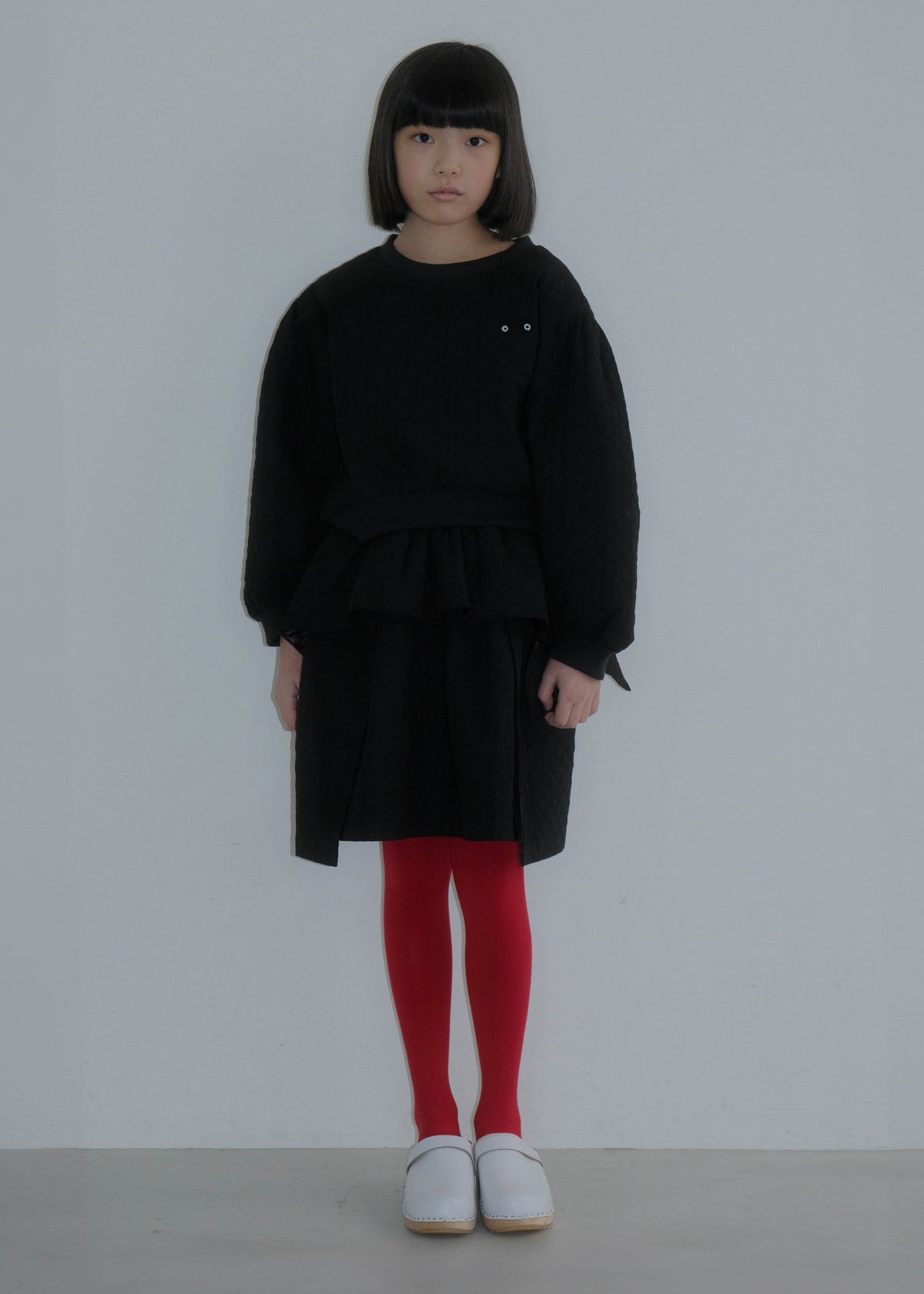 Quilted Puff Skirt BLACK