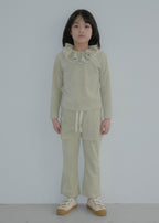 Velour Frill Collar Pullover SAND BEIGE
