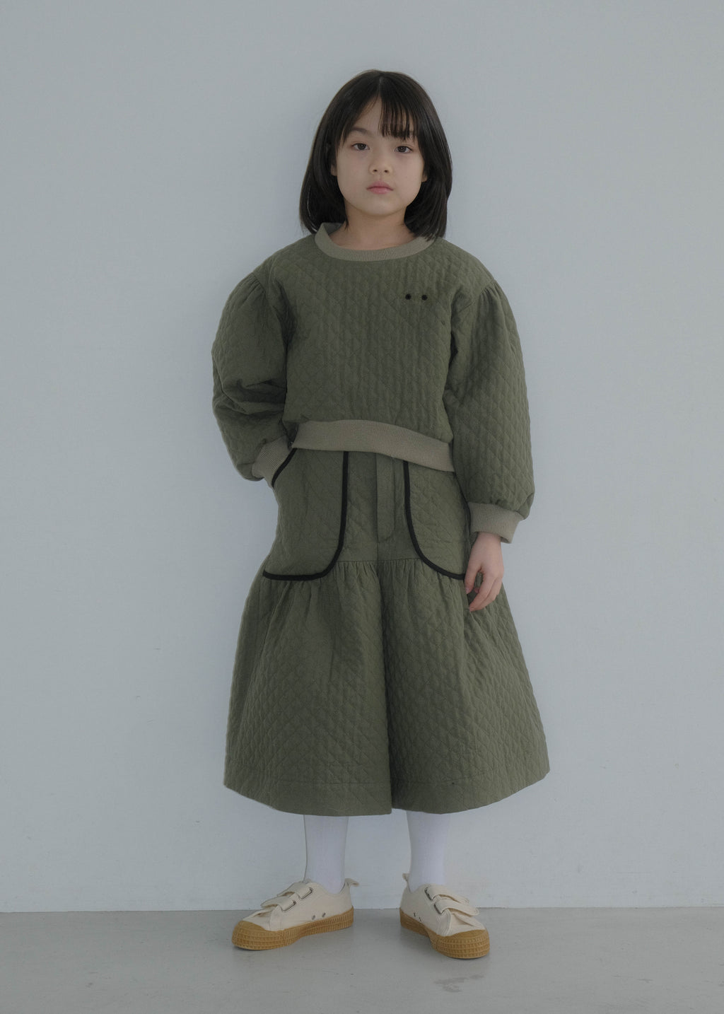 Quilted Harf Pants OLIVE GREEN