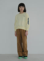 Color Straight Turn Up Pants BROWN