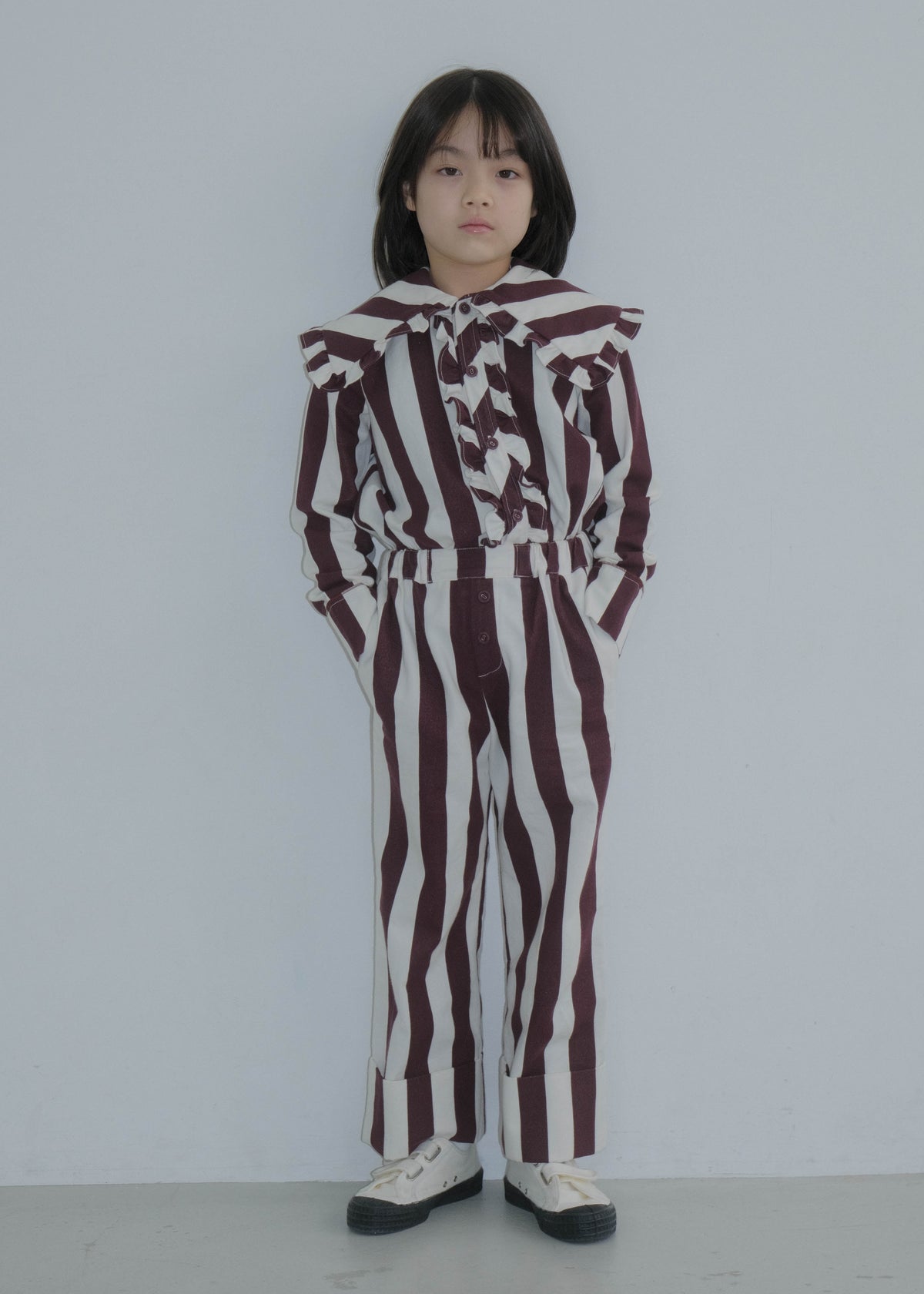 Striped Pants CREAM × RASPBERRY CHOCOLATE