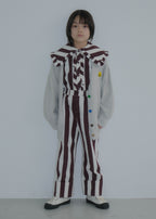 Striped Collar Blouse CREAM × RASPBERRY CHOCOLATE