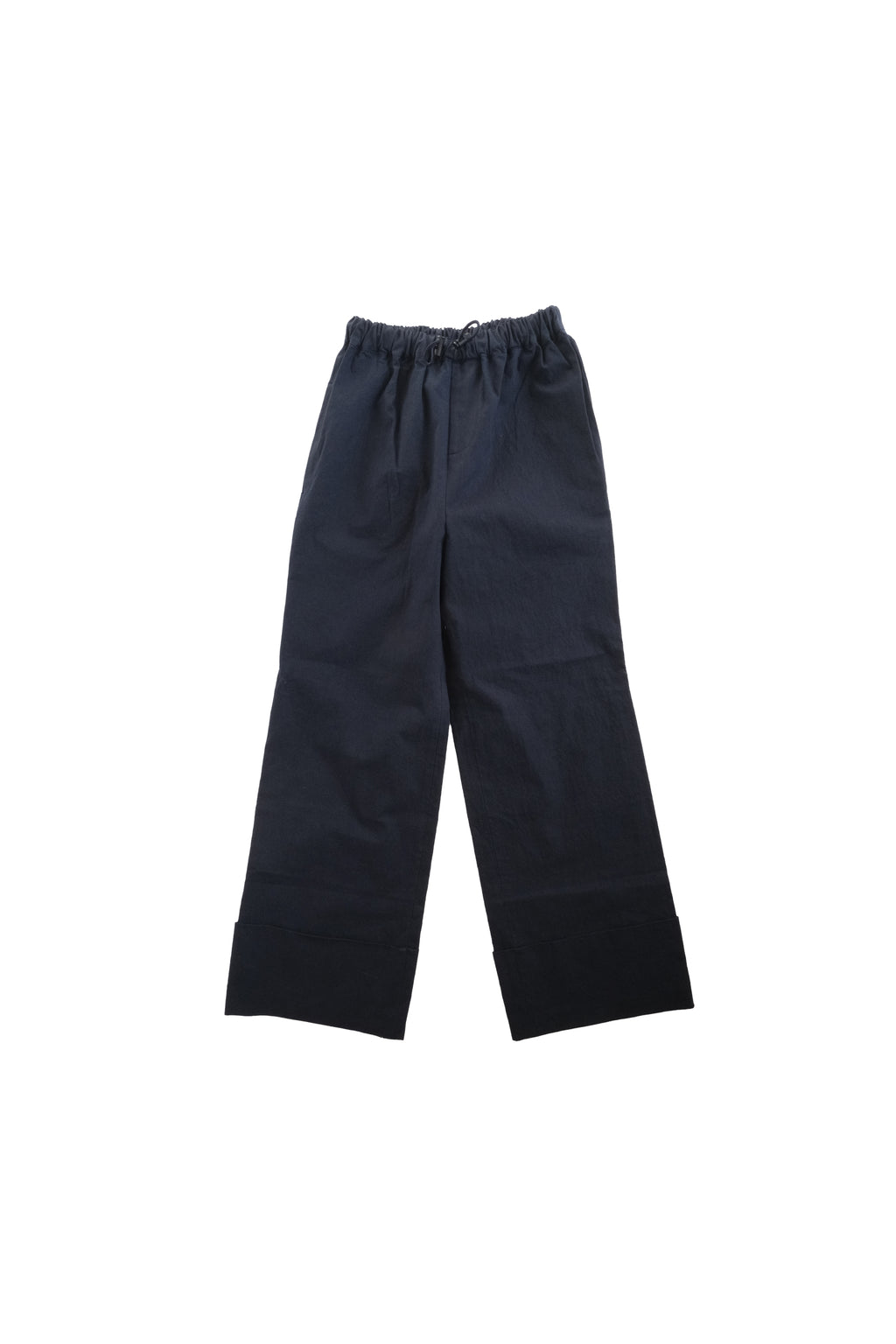 Color Straight Turn Up Pants NAVY
