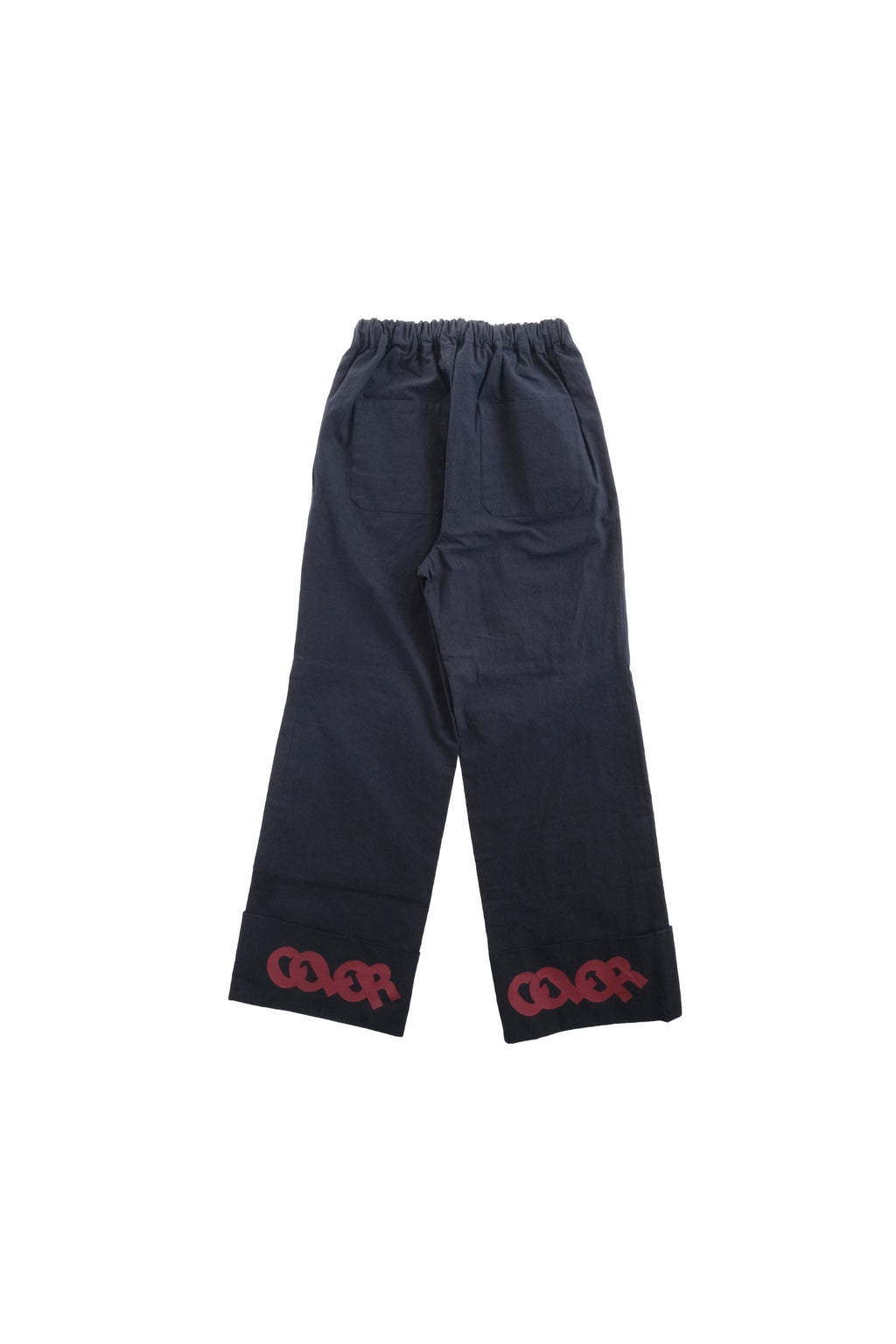 Color Straight Turn Up Pants NAVY
