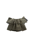 Quilted Puff Skirt OLIVE GREEN