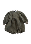 Quilted Balloon Dress OLIVE GREEN