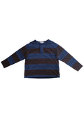 Velour Striped Pullover NAVY × ESPRESSO