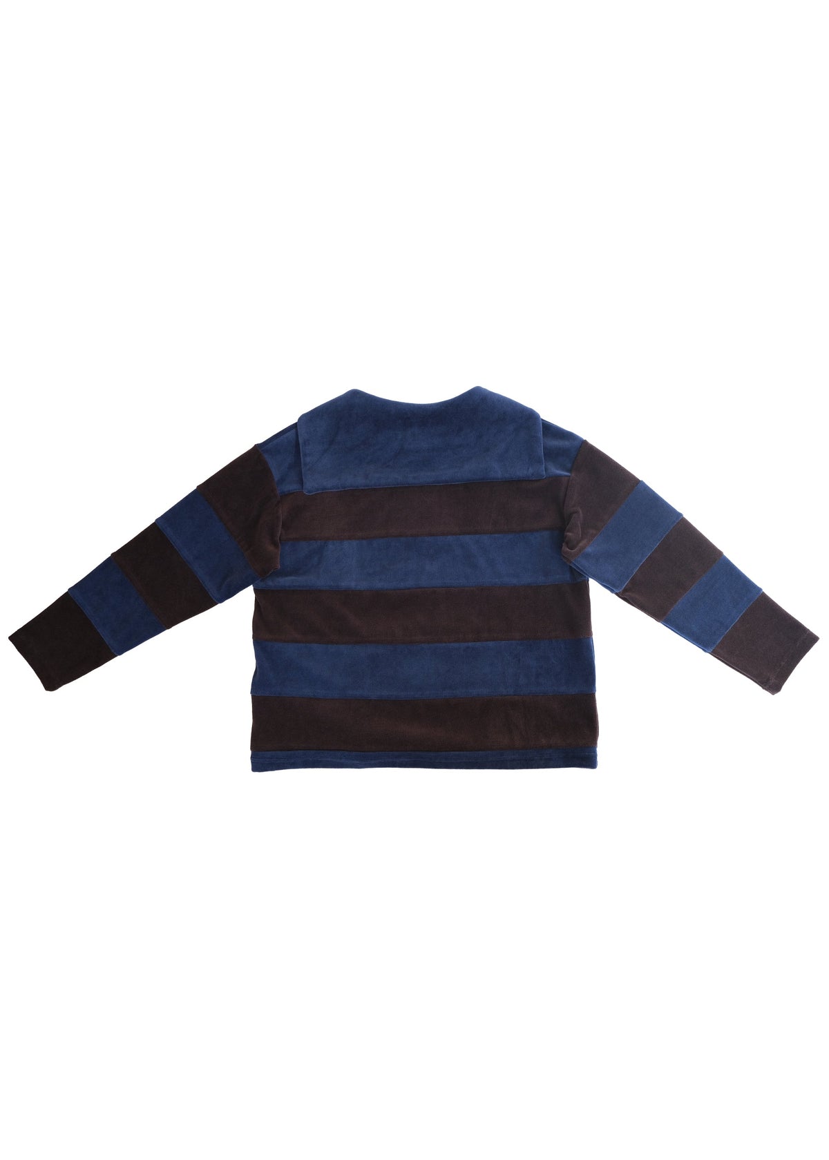 Velour Striped Pullover NAVY × ESPRESSO