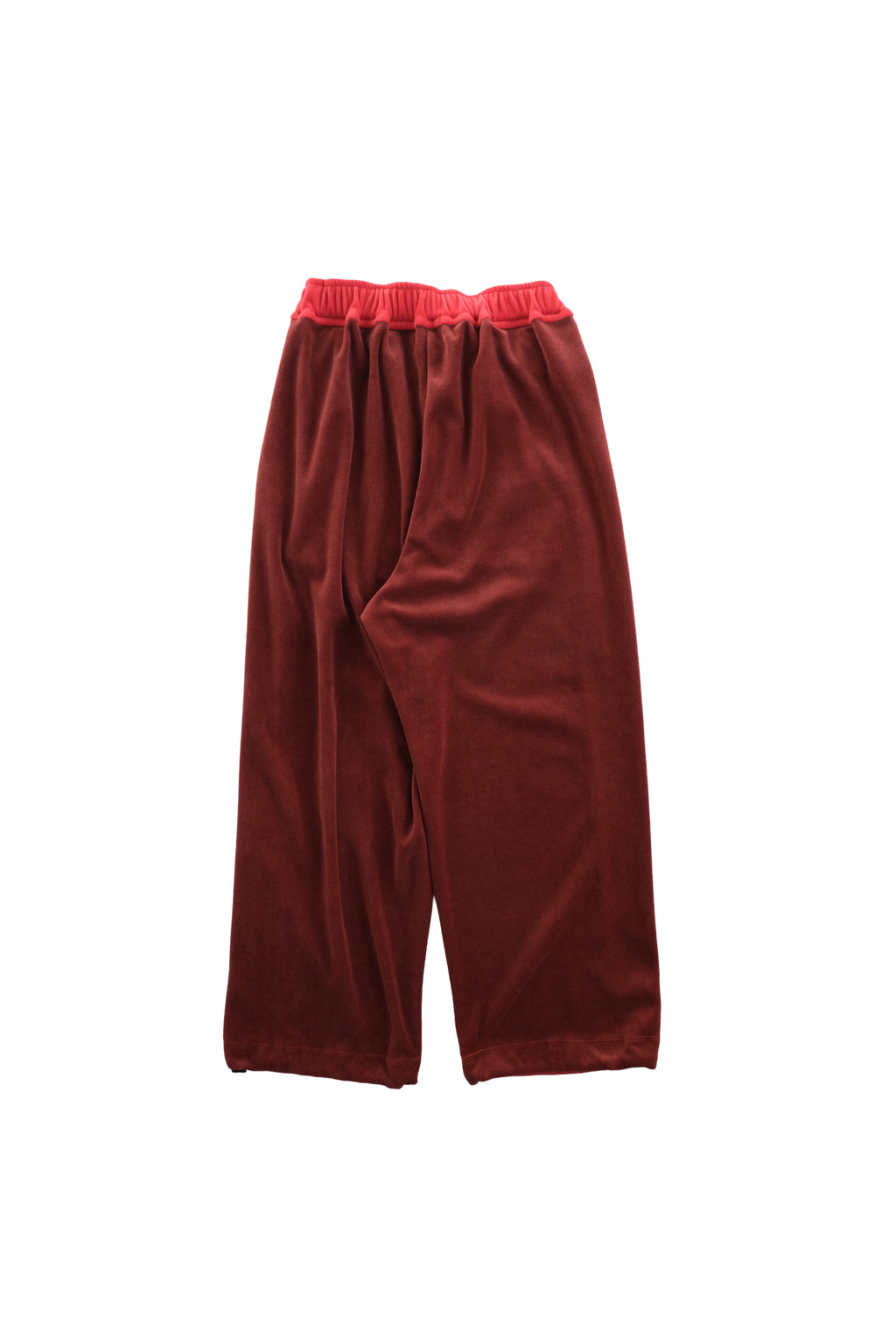Velour Panel Pants RED × MONKY BROWN