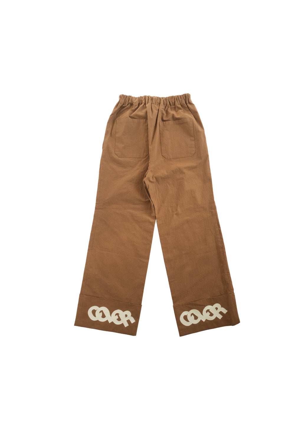 Color Straight Turn Up Pants BROWN