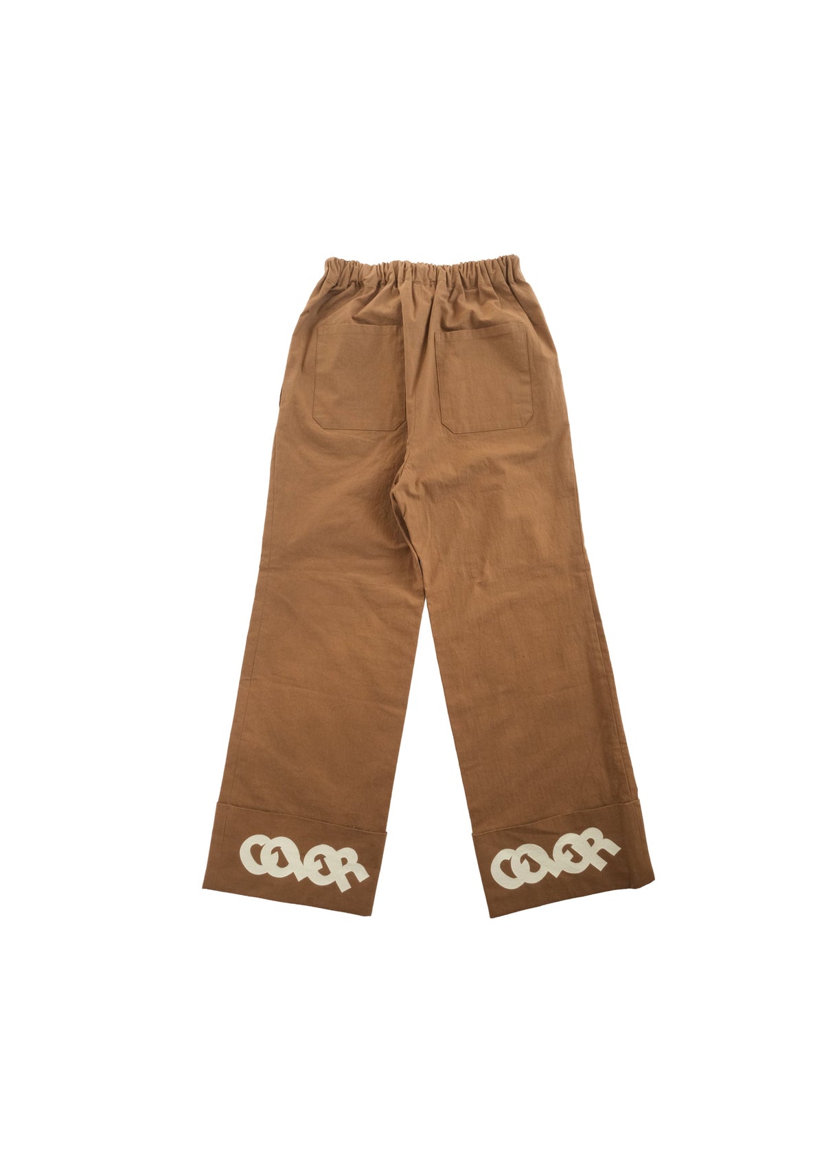 Color Straight Turn Up Pants BROWN