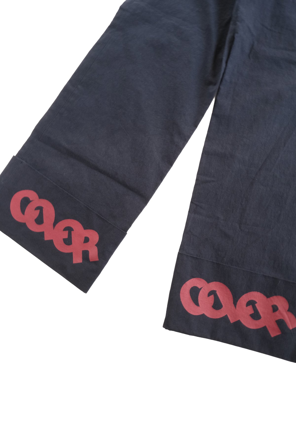 Color Straight Turn Up Pants NAVY
