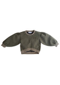 Quilted Sweatshirt OLIVE GREEN