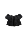 Quilted Puff Skirt BLACK