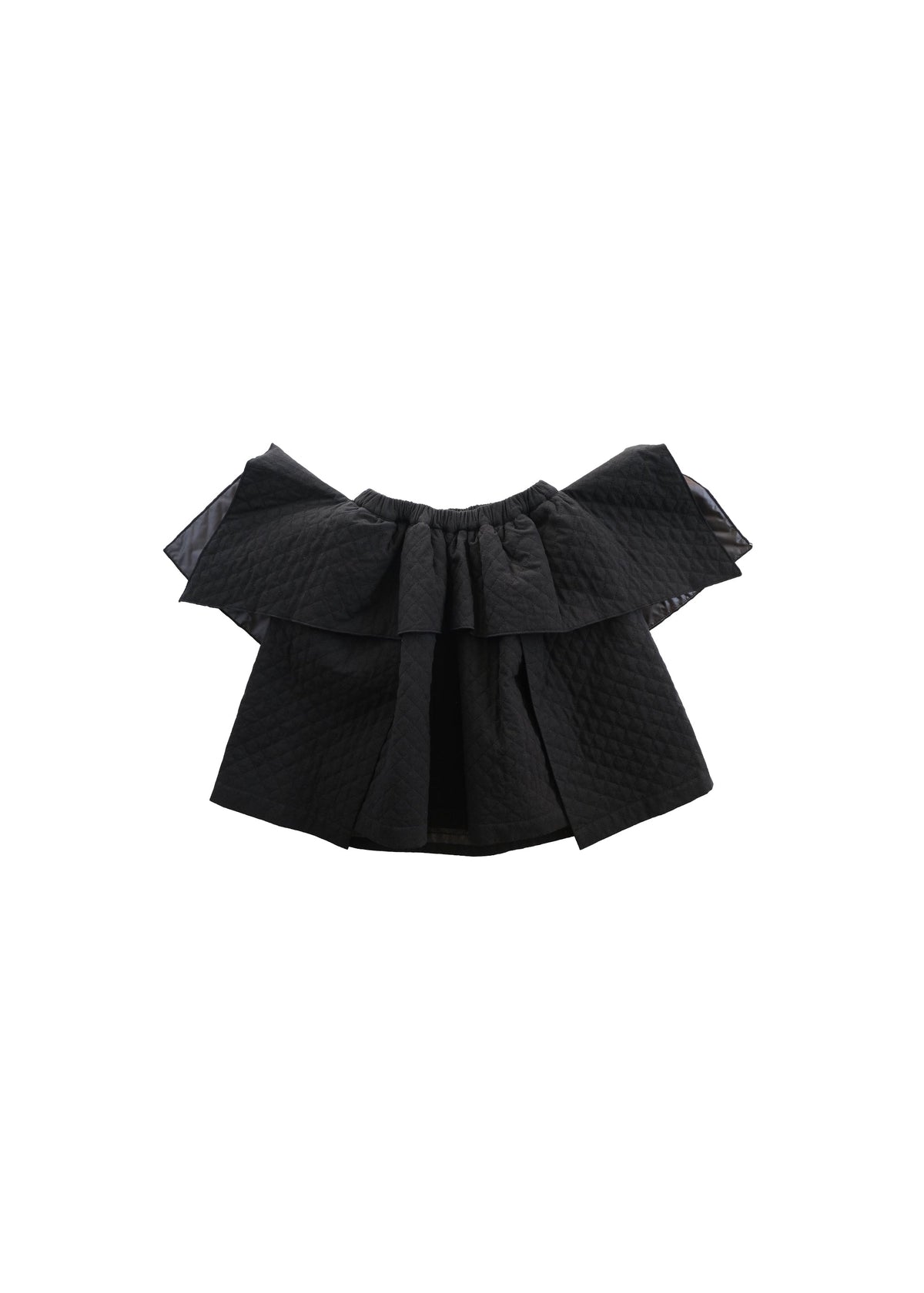 Quilted Puff Skirt BLACK