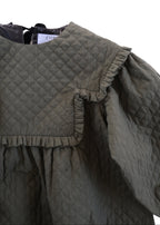 Quilted Balloon Dress OLIVE GREEN
