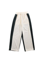 Velour Panel Pants IVORY × MOSS GREEN