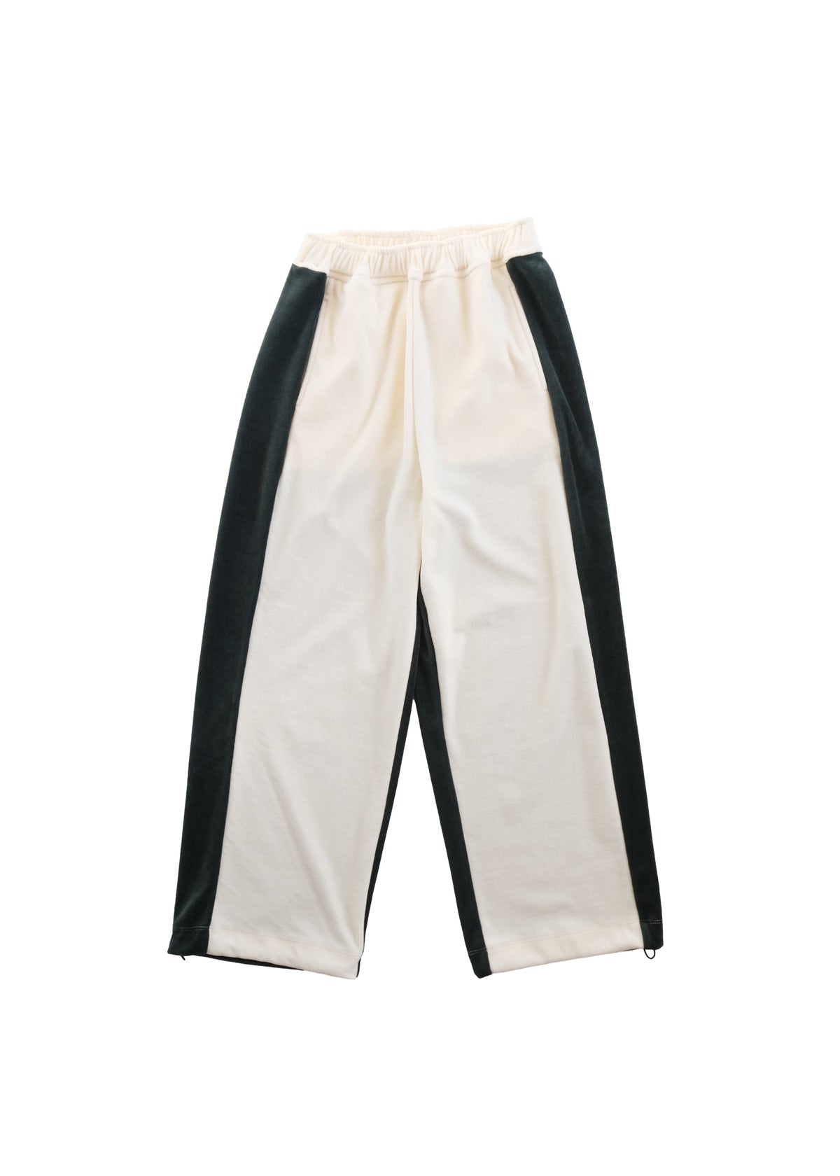 Velour Panel Pants IVORY × MOSS GREEN