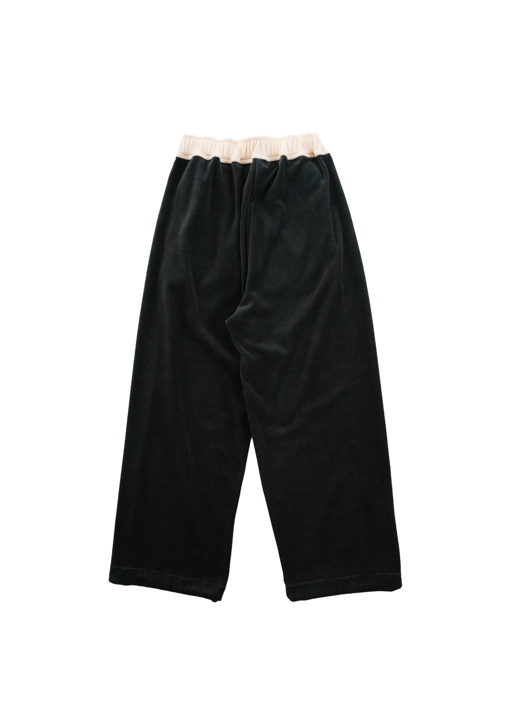 Velour Panel Pants IVORY × MOSS GREEN