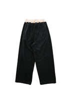 Velour Panel Pants IVORY × MOSS GREEN