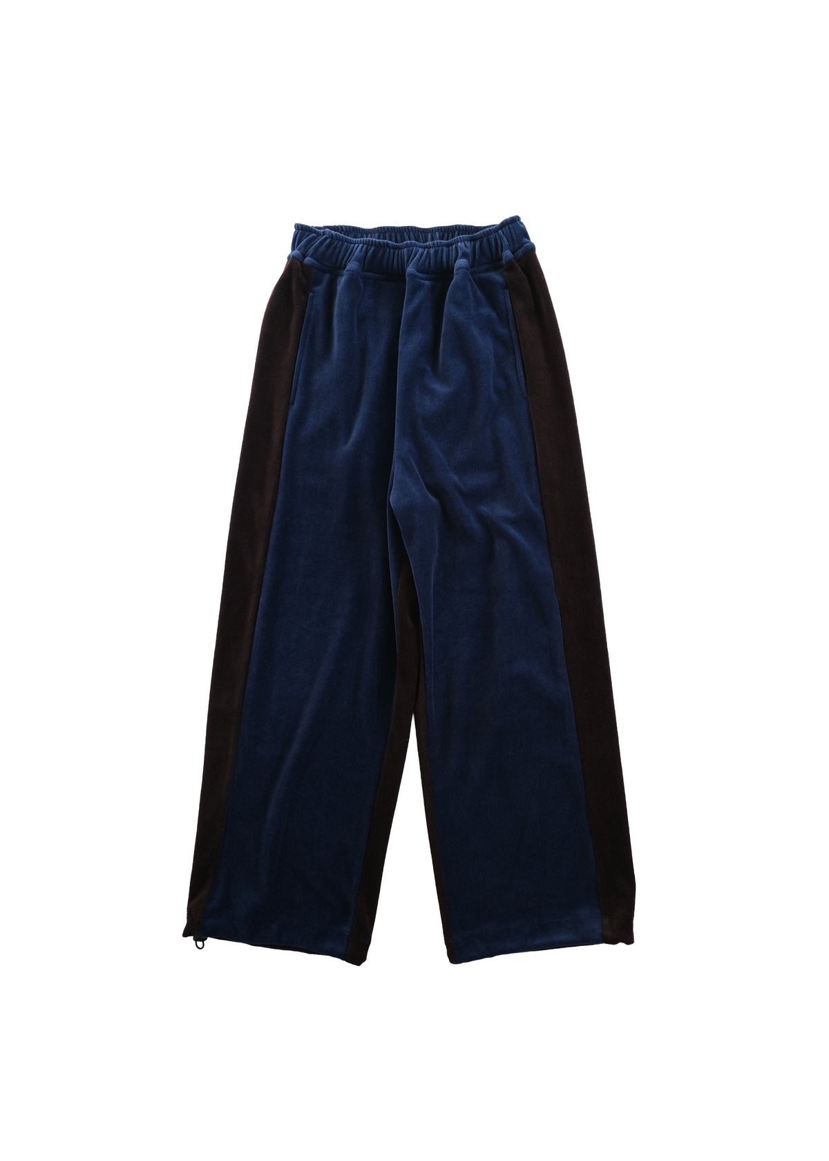Velour Panel Pants NAVY × ESPRESSO