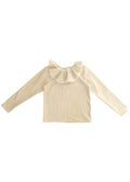 Velour Frill Collar Pullover SAND BEIGE