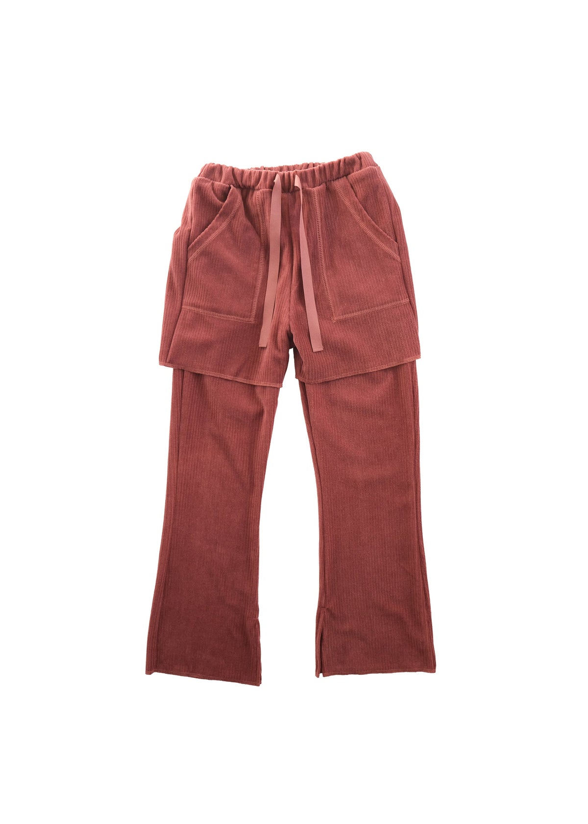 Velour Layered Pants CHESTNUT BROWN